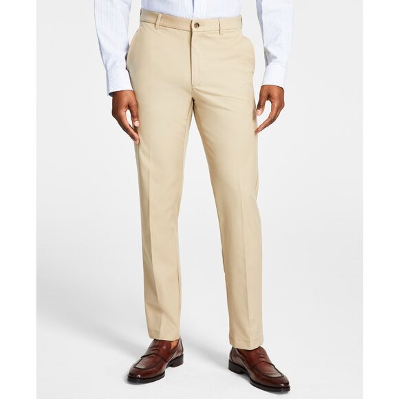 Lauren Ralph Lauren Mens Classic-Fit Cotton Stretch Dress Pants Beige 42x32 B4HP - Picture 1 of 5